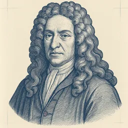 Stylized blueprint portrait of Jacob Bernoulli