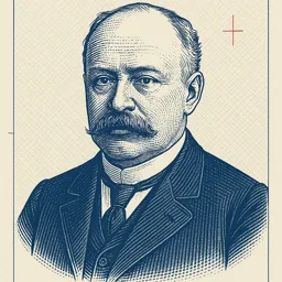 Stylized blueprint portrait of Svante Arrhenius